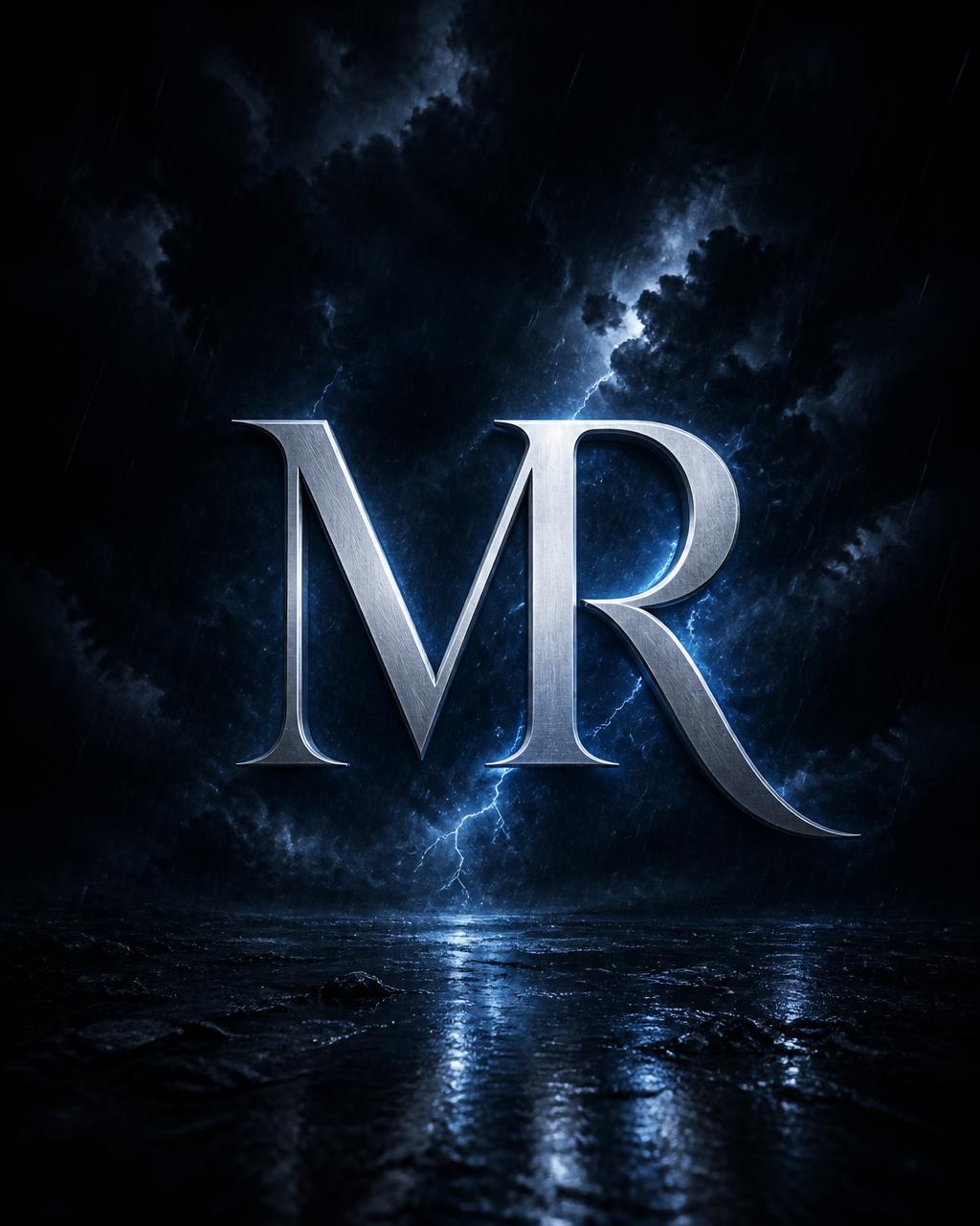 Atmospheric storm texture with an MR monogram